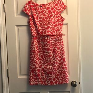 Pink and White dress with pink belt